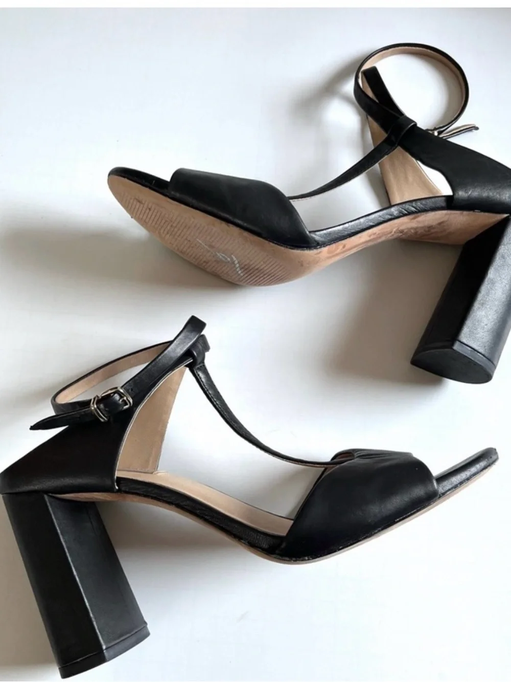 Women’s Black Strappy Block Heel Sandals